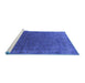 Sideview of Machine Washable Oriental Blue Industrial Rug, wshurb1589blu