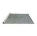 Sideview of Machine Washable Industrial Modern Grey Gray Rug, wshurb1590