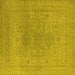 Square Machine Washable Oriental Yellow Industrial Rug, wshurb1590yw