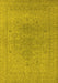 Machine Washable Oriental Yellow Industrial Rug, wshurb1590yw