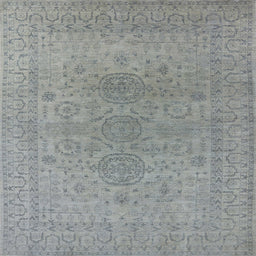 Square Mid-Century Modern Gray Oriental Rug, urb1590