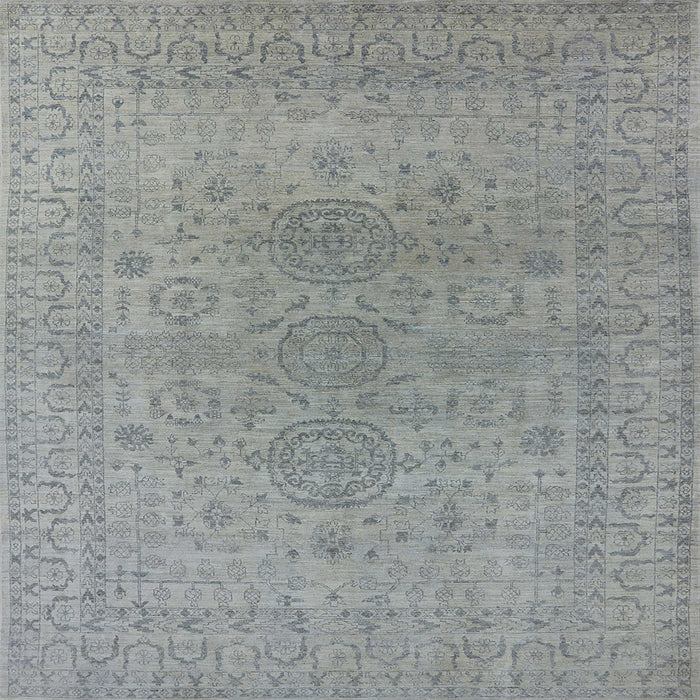 Square Mid-Century Modern Gray Oriental Rug, urb1590