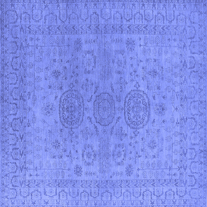 Square Machine Washable Oriental Blue Industrial Rug, wshurb1590blu