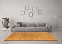 Machine Washable Oriental Orange Industrial Area Rugs in a Living Room, wshurb1590org