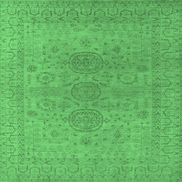Square Oriental Emerald Green Industrial Rug, urb1590emgrn