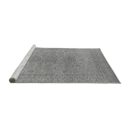 Sideview of Machine Washable Oriental Gray Industrial Rug, wshurb1590gry