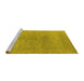 Sideview of Machine Washable Oriental Yellow Industrial Rug, wshurb1590yw