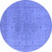 Round Oriental Blue Industrial Rug, urb1590blu