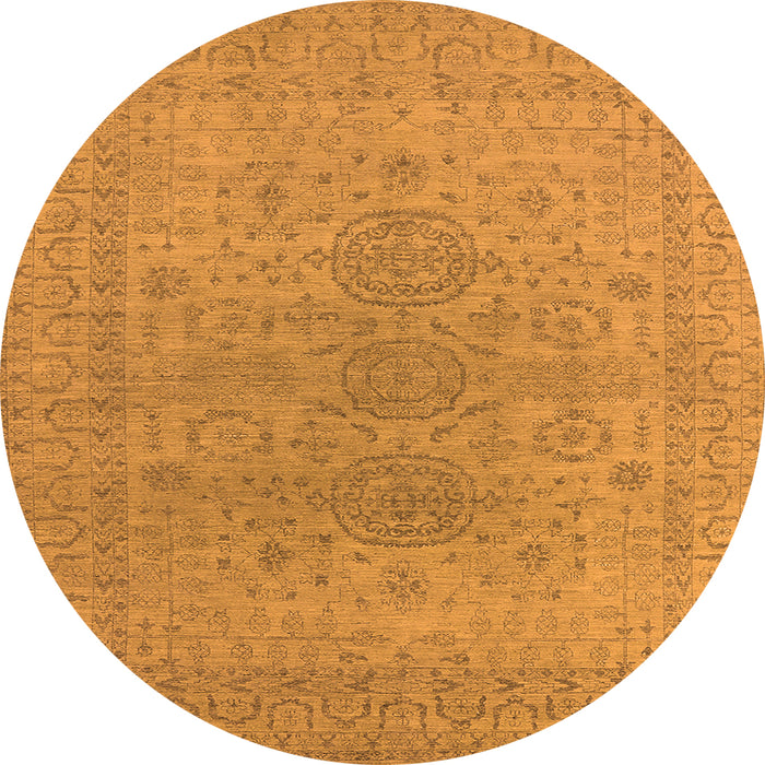 Round Oriental Orange Industrial Rug, urb1590org