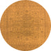 Round Oriental Orange Industrial Rug, urb1590org