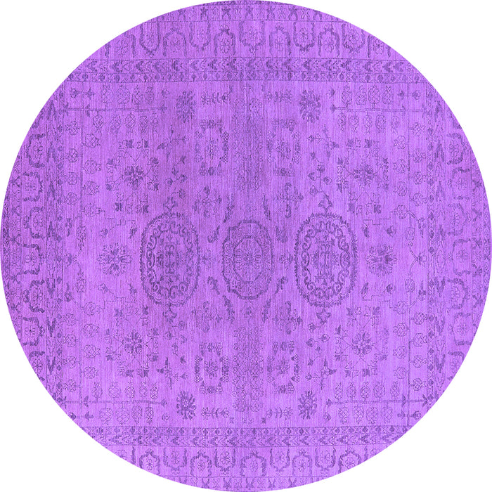 Round Oriental Purple Industrial Rug, urb1590pur