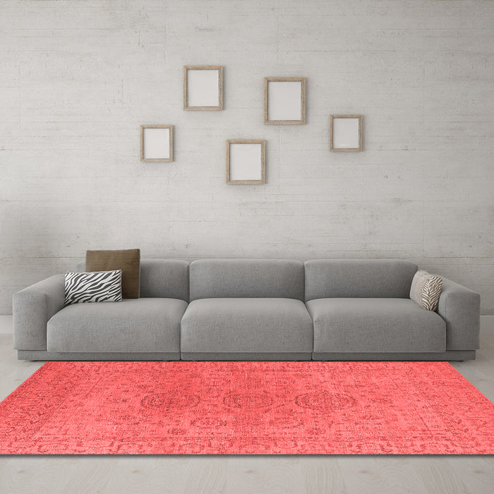Industrial Red Washable Rugs