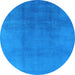 Round Oriental Light Blue Industrial Rug, urb1591lblu