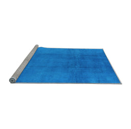 Sideview of Machine Washable Oriental Light Blue Industrial Rug, wshurb1591lblu