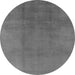 Round Machine Washable Oriental Gray Industrial Rug, wshurb1591gry