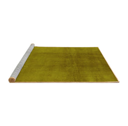 Sideview of Machine Washable Oriental Yellow Industrial Rug, wshurb1591yw