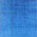 Square Mid-Century Modern Neon Blue Oriental Rug, urb1591