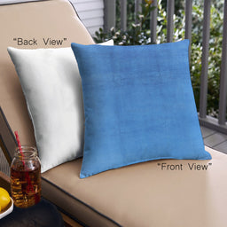 Front View of Mid-Century Modern Urban Square Neon Blue Throw Pillow, 18 inch by 18 inch, pwurb1591