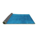 Sideview of Oriental Turquoise Industrial Rug, urb1591turq