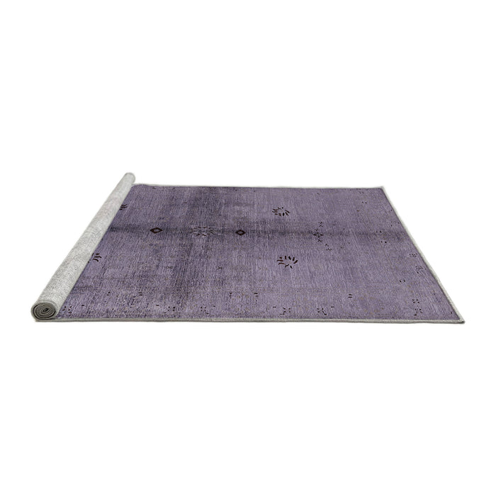 Sideview of Machine Washable Industrial Modern Grape Purple Rug, wshurb1592