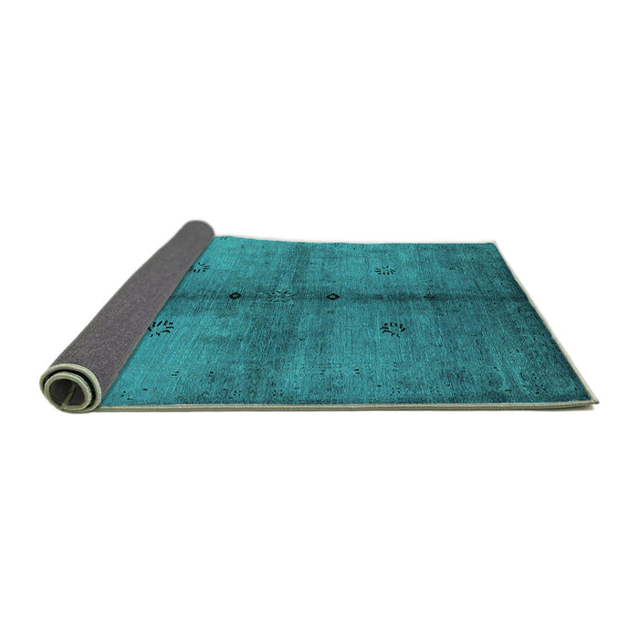 Sideview of Oriental Turquoise Industrial Rug, urb1592turq