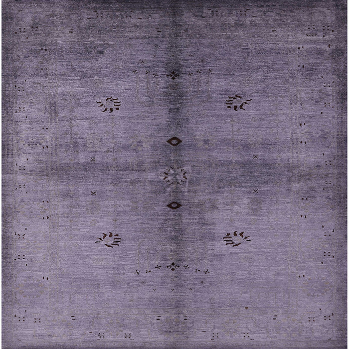 Square Mid-Century Modern Purple Oriental Rug, urb1592