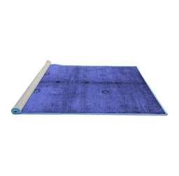 Sideview of Machine Washable Oriental Blue Industrial Rug, wshurb1592blu