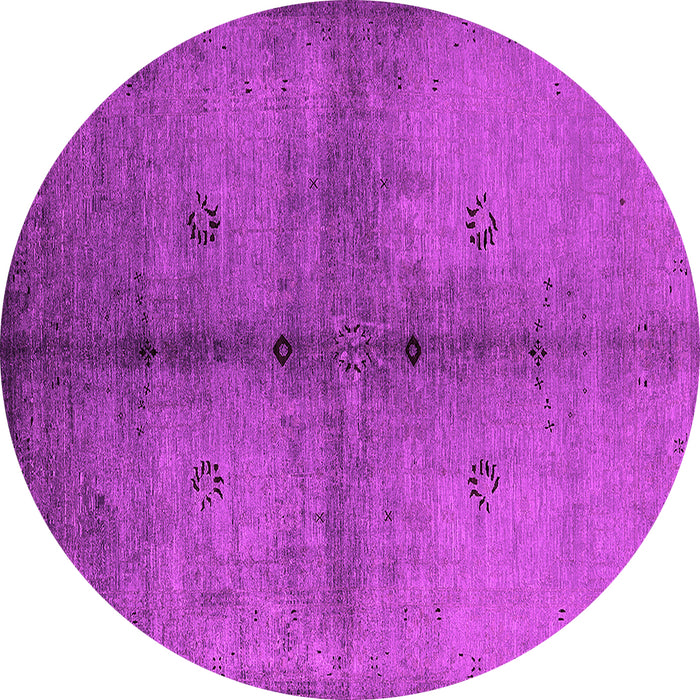Round Oriental Pink Industrial Rug, urb1592pnk