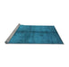 Sideview of Machine Washable Oriental Light Blue Industrial Rug, wshurb1592lblu