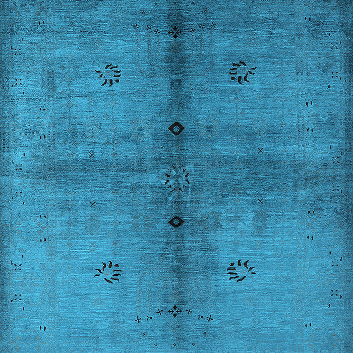 Machine Washable Oriental Light Blue Industrial Rug, wshurb1592lblu