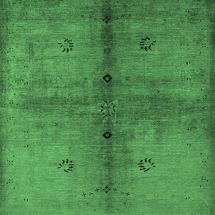 Machine Washable Oriental Emerald Green Industrial Area Rugs, wshurb1592emgrn