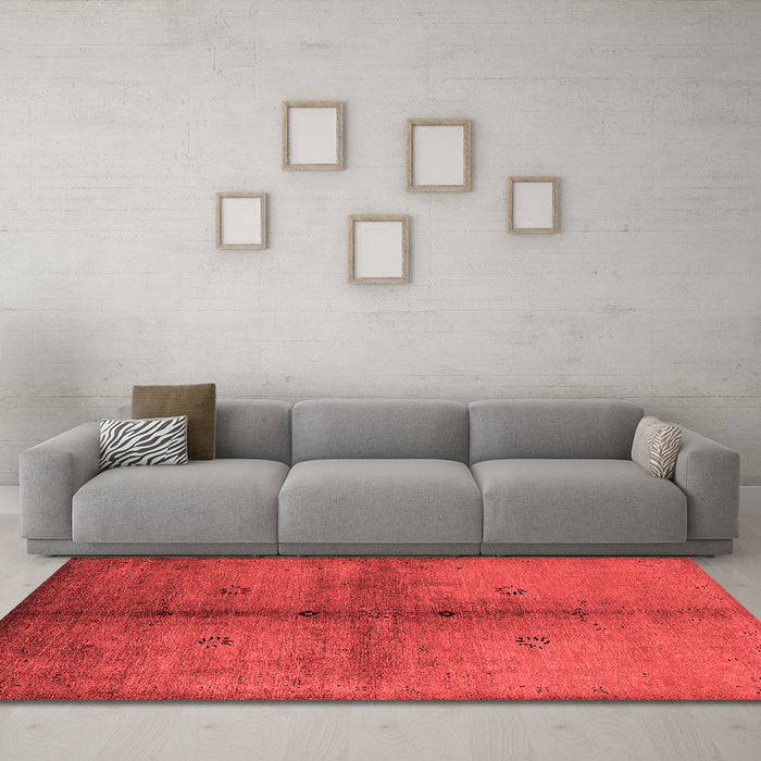 Industrial Red Washable Rugs