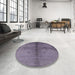 Round Machine Washable Industrial Modern Grape Purple Rug in a Office, wshurb1592