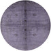 Round Machine Washable Industrial Modern Grape Purple Rug, wshurb1592