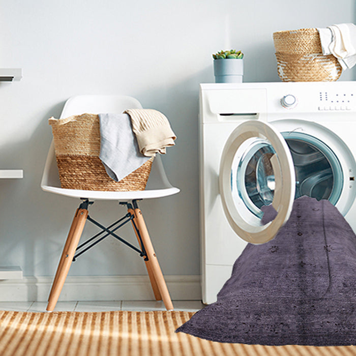 Machine Washable Industrial Modern Grape Purple Rug in a Washing Machine, wshurb1592