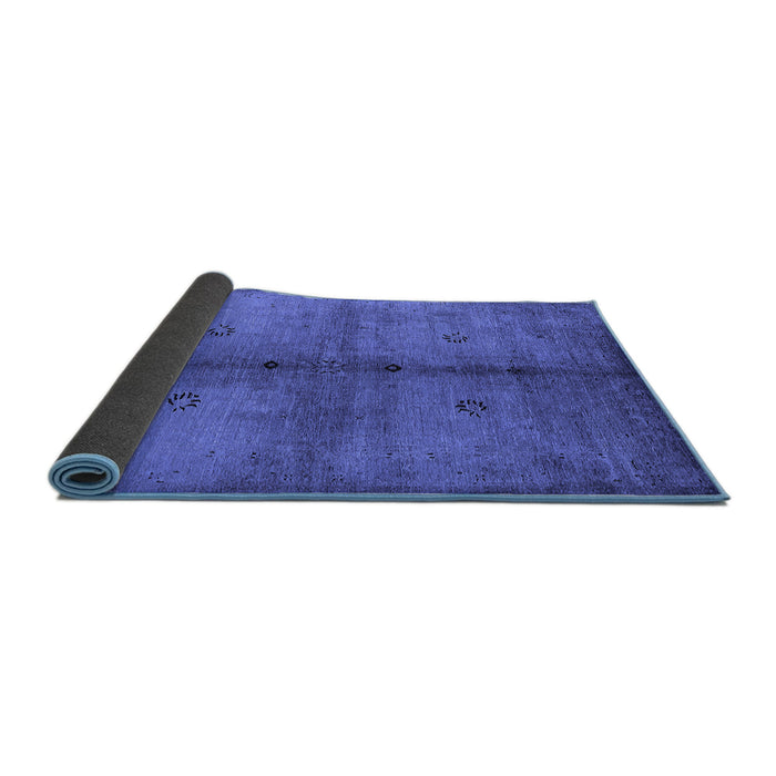 Sideview of Oriental Blue Industrial Rug, urb1592blu