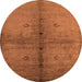 Round Oriental Orange Industrial Rug, urb1592org