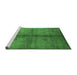 Sideview of Machine Washable Oriental Green Industrial Area Rugs, wshurb1592grn