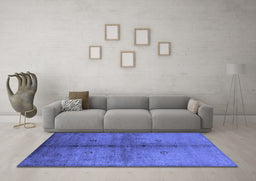 Machine Washable Oriental Blue Industrial Rug in a Living Room, wshurb1592blu
