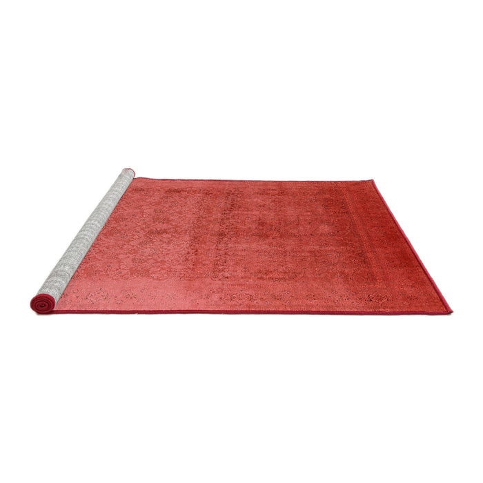 Sideview of Machine Washable Industrial Modern Fire Red Rug, wshurb1593