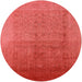 Round Mid-Century Modern Red Oriental Rug, urb1593