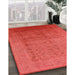 Machine Washable Industrial Modern Fire Red Rug in a Family Room, wshurb1593