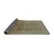 Sideview of Oriental Turquoise Industrial Rug, urb1593turq