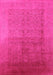 Machine Washable Oriental Pink Industrial Rug, wshurb1593pnk