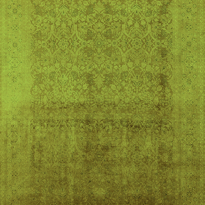 Machine Washable Oriental Green Industrial Area Rugs, wshurb1593grn