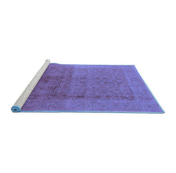 Sideview of Machine Washable Oriental Blue Industrial Rug, wshurb1593blu