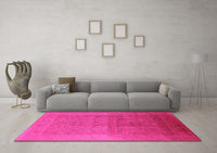 Machine Washable Oriental Pink Industrial Rug, wshurb1593pnk