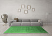 Machine Washable Oriental Emerald Green Industrial Area Rugs in a Living Room,, wshurb1593emgrn