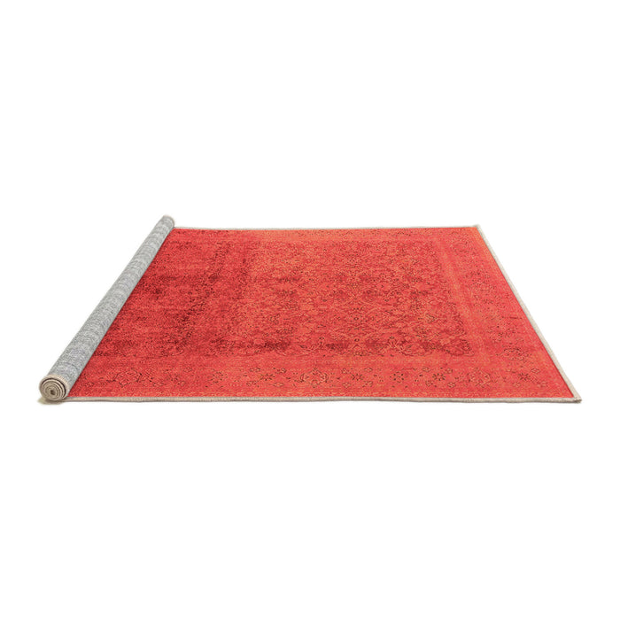 Sideview of Machine Washable Oriental Orange Industrial Area Rugs, wshurb1593org