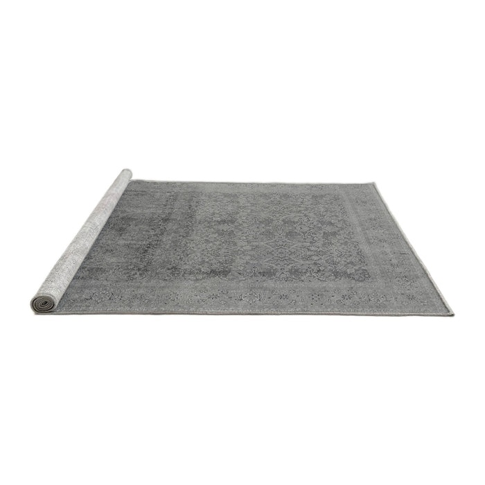 Sideview of Machine Washable Oriental Gray Industrial Rug, wshurb1593gry